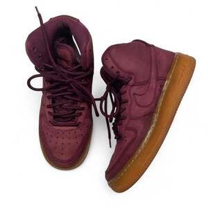 Nike Air Force 1 High Burgundy Bordeaux Gum Suede Sneakers 922066-600